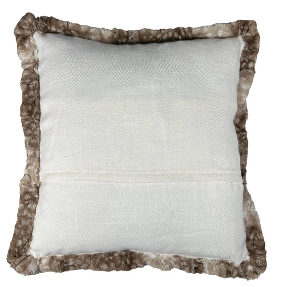Pillow Handmade Cute Deer Snow Rhinestones Faux Fur 18 inch - Picture 2 of 4